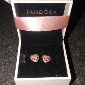 PANDORA Rose Sparkling Love Stud Earrings